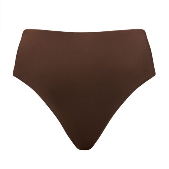 CUUP Swimsuit Brown Plunge Top and Highwaist Bottoms - Picture 4 of 12